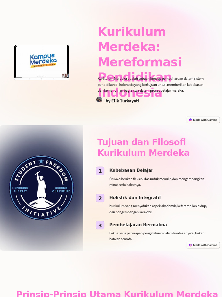 Kurikulum Merdeka: Reformasi Pendidikan Indonesia | PDF
