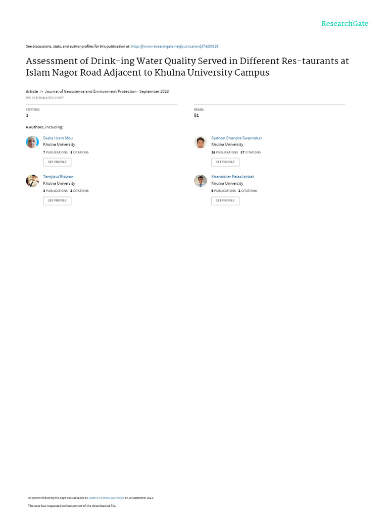 Bicarbonate Standard Pdf Drinking Water Water Quality