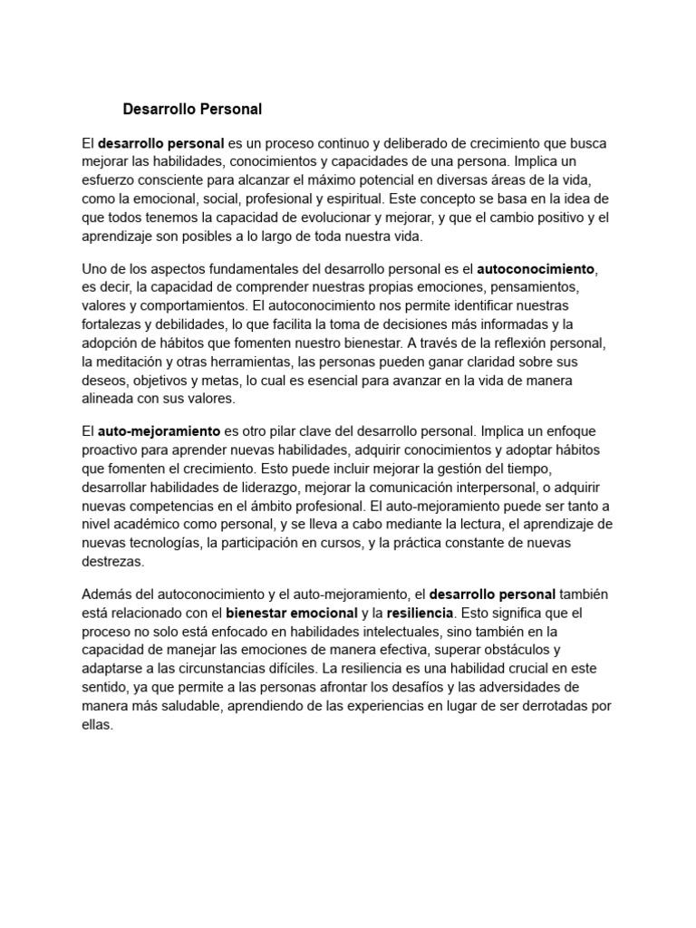 Desarrollo Personal | PDF | Relaciones personales, crianza y desarrollo ...