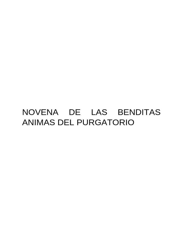 Novena a las Benditas Almas del Purgatorio | PDF | Purgatorio | Oración