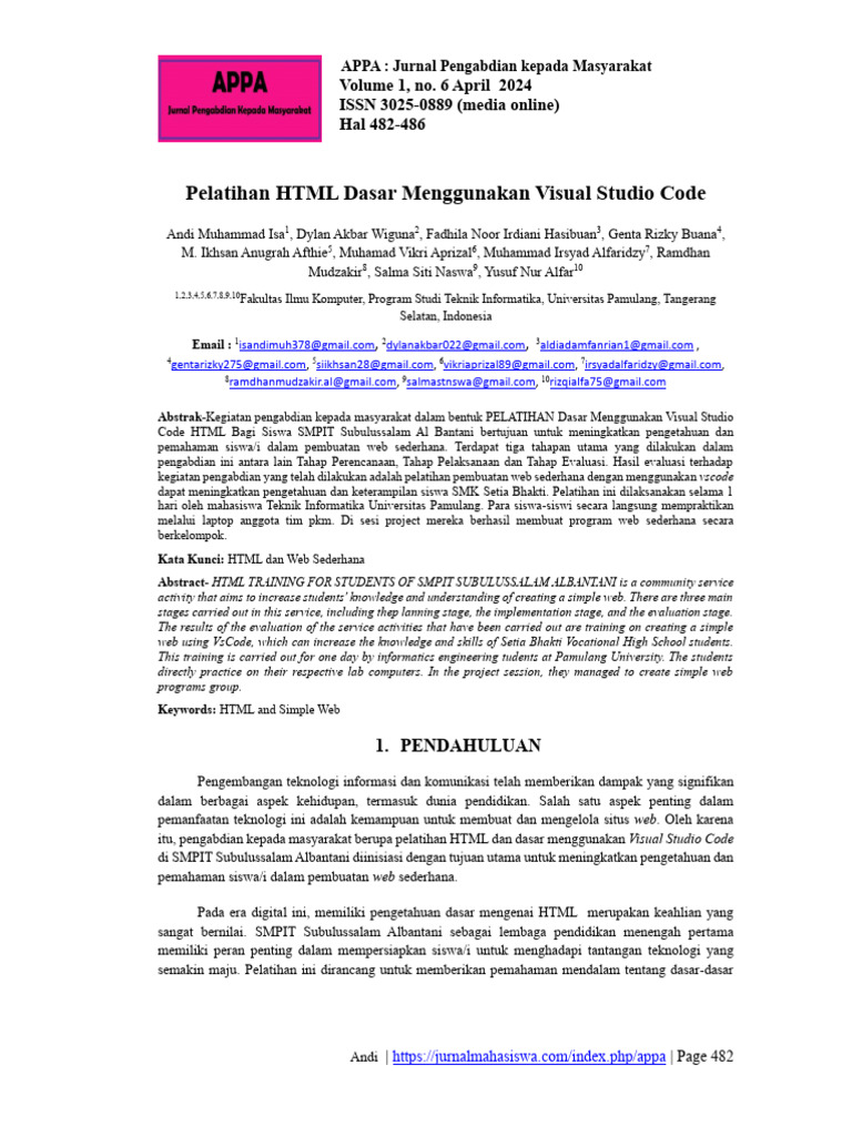 Pelatihan HTML dengan Visual Studio Code | PDF | Seni | Komputer