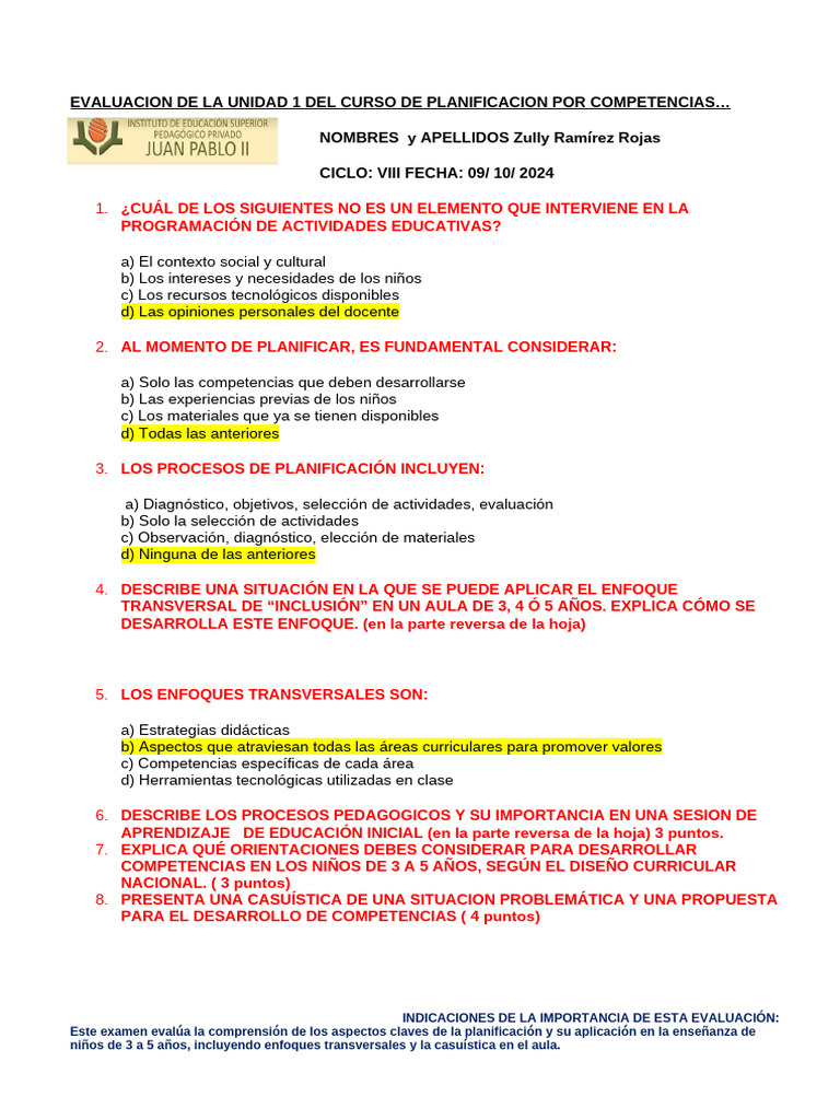 Evaluación de Planificación Educativa | PDF | Evaluación | Maestros