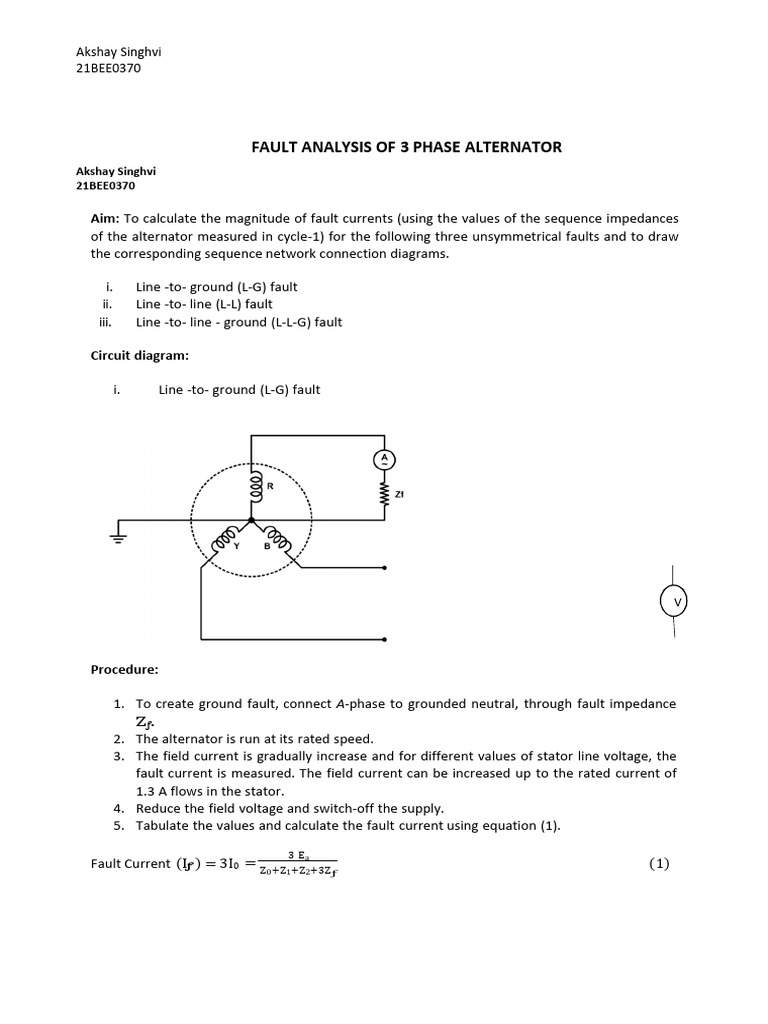 Three Phase Fault Analysis in Alternators | PDF | Electrical Impedance ...