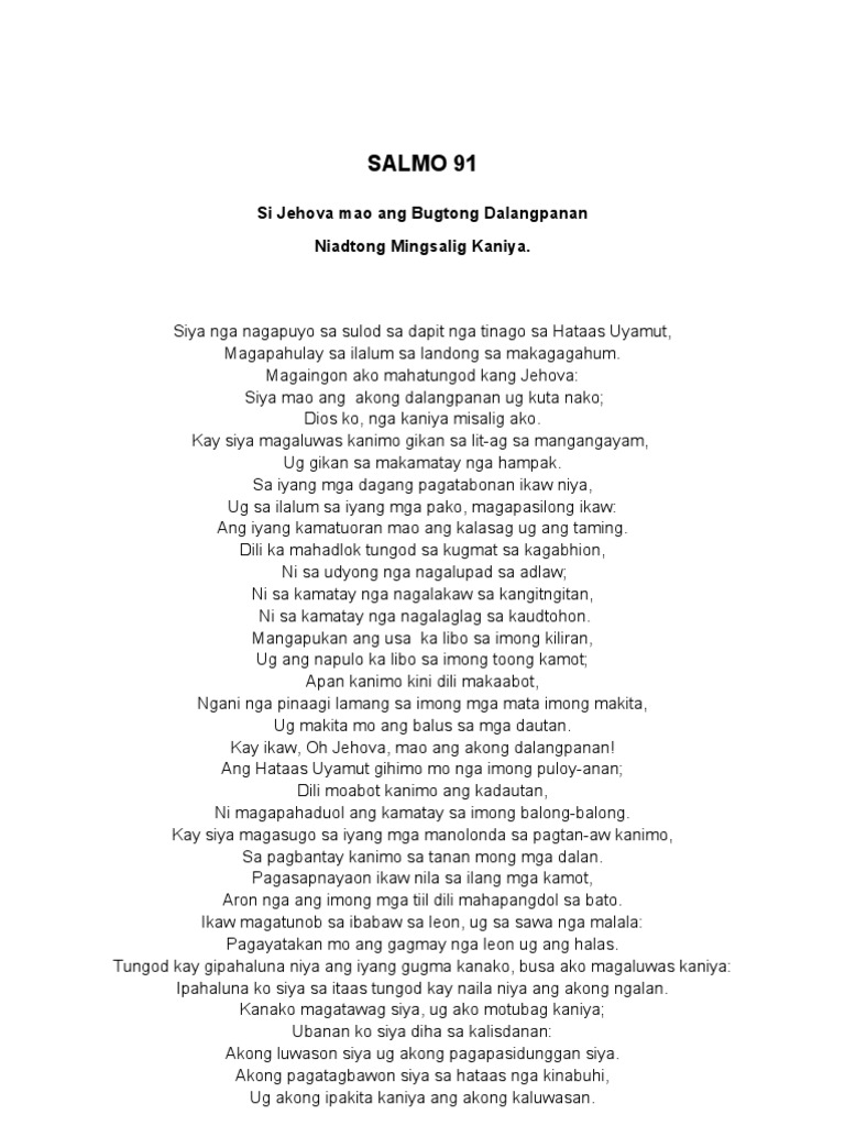  Mananaf (Junio) 3, 2004, Salmo 103:1-5; Salmo 91:2-4.  Manguaguan na Palabran Si Yuus - God's Precious Words