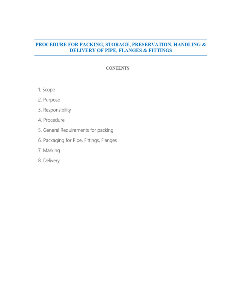 Flange Packing and Preservation Procedure | PDF | Steel | Pallet
