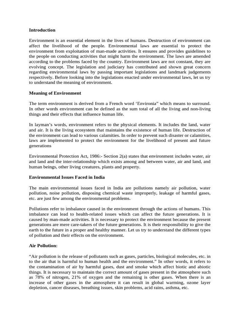 Enviroment Pollution | PDF | Atmosphere Of Earth | Standing (Law)