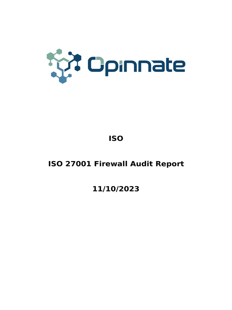ISO27001 Sample Report | PDF | Audit | Firewall (Computing)