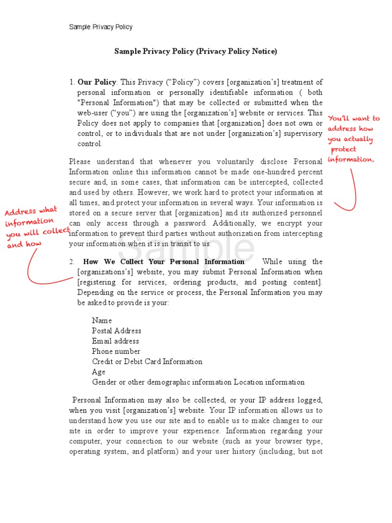 Sample Blog Privacy Policy Guide | PDF | Http Cookie | Personally ...