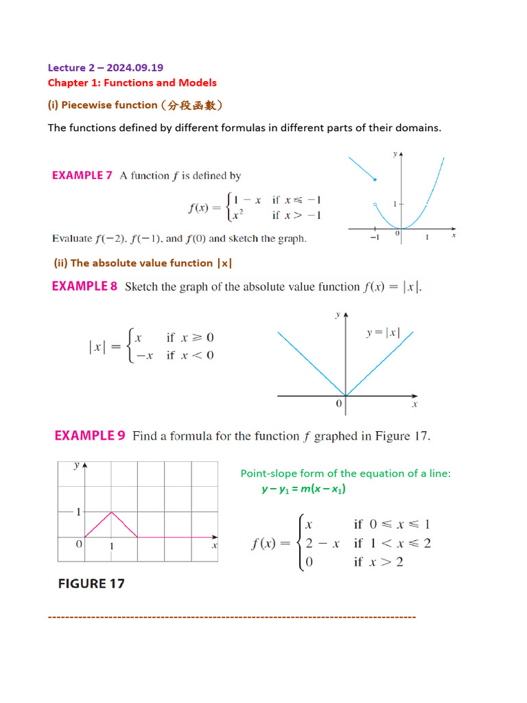 Functions and Models Overview | PDF | Trigonometric Functions ...