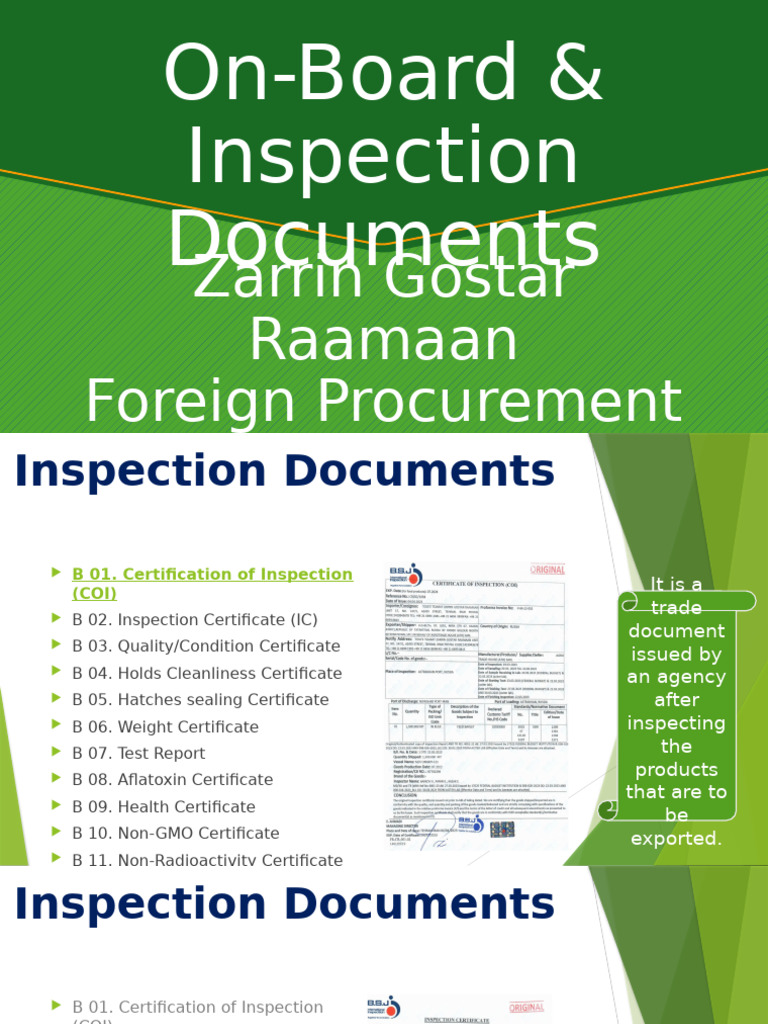 Essential On-Board Inspection Documents | PDF | Science & Mathematics ...
