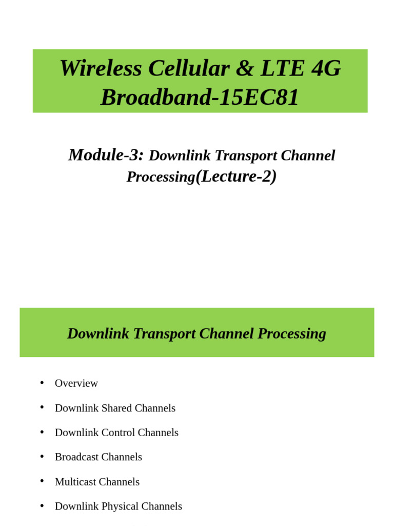 Module3 (Lecture 2) | PDF | Mimo | Modulation