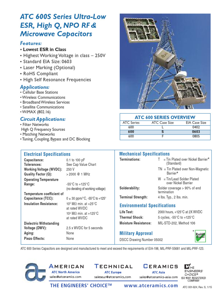 American Technical Ceramics 600S2R2CT250XT Datasheet | PDF | Capacitor ...