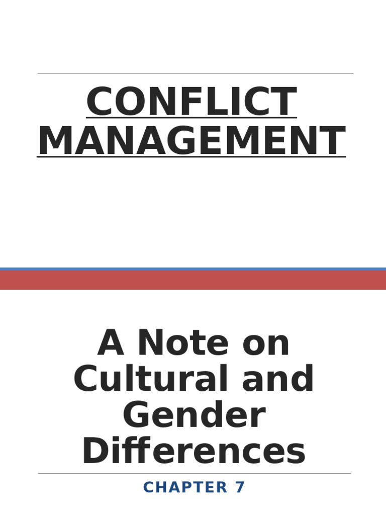 Cultural & Gender Conflict Management | PDF | Social Psychology | Human ...