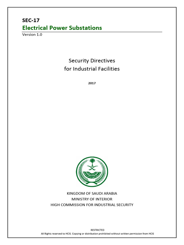 Security Directives for Power Substations | PDF | Electrical Grid ...