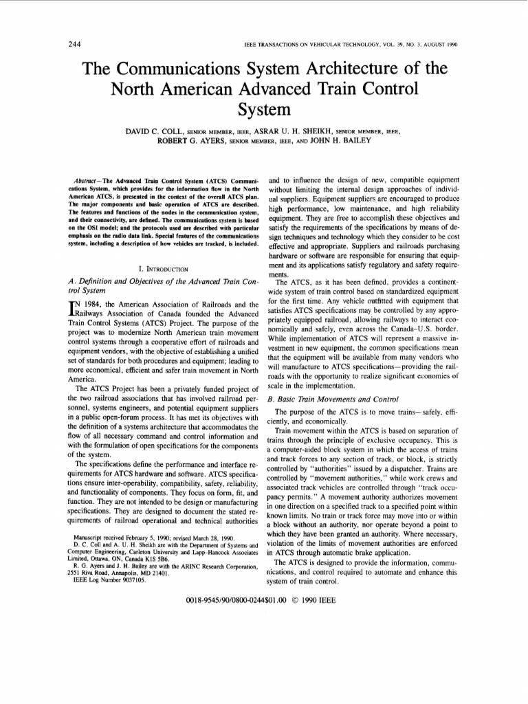 ATCS Communications System Overview | PDF | Computer Network | Network ...