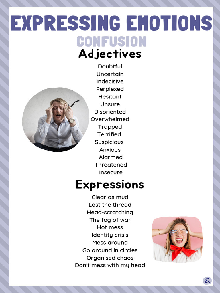 Emotions of Confusion: Adjectives & Expressions | PDF