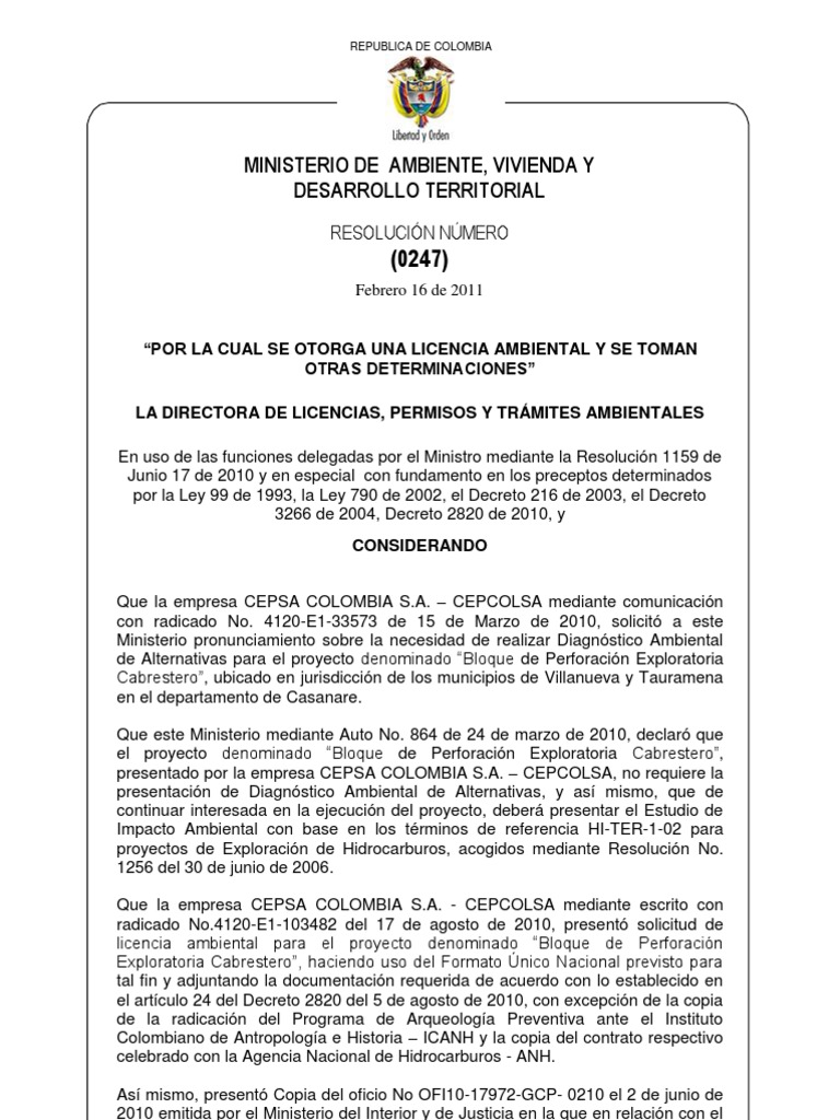 Ejemplo Licencia Ambiental Pdf Evaluacion De Impacto Ambiental Movimiento Conservacionista