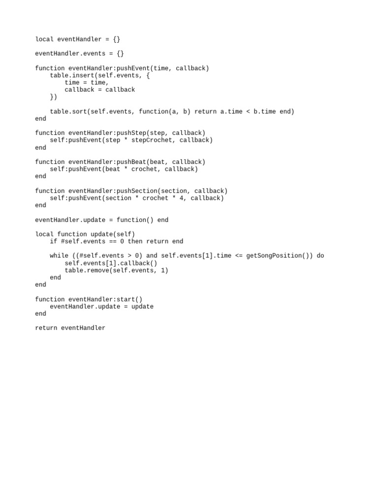 EventHandler Lua | PDF | Teaching Methods & Materials | Technology ...