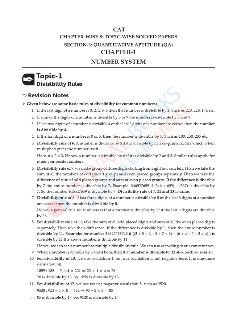CAT 25 Years QA REVISION NOTE 2023 | PDF | Numbers | Mathematical Notation