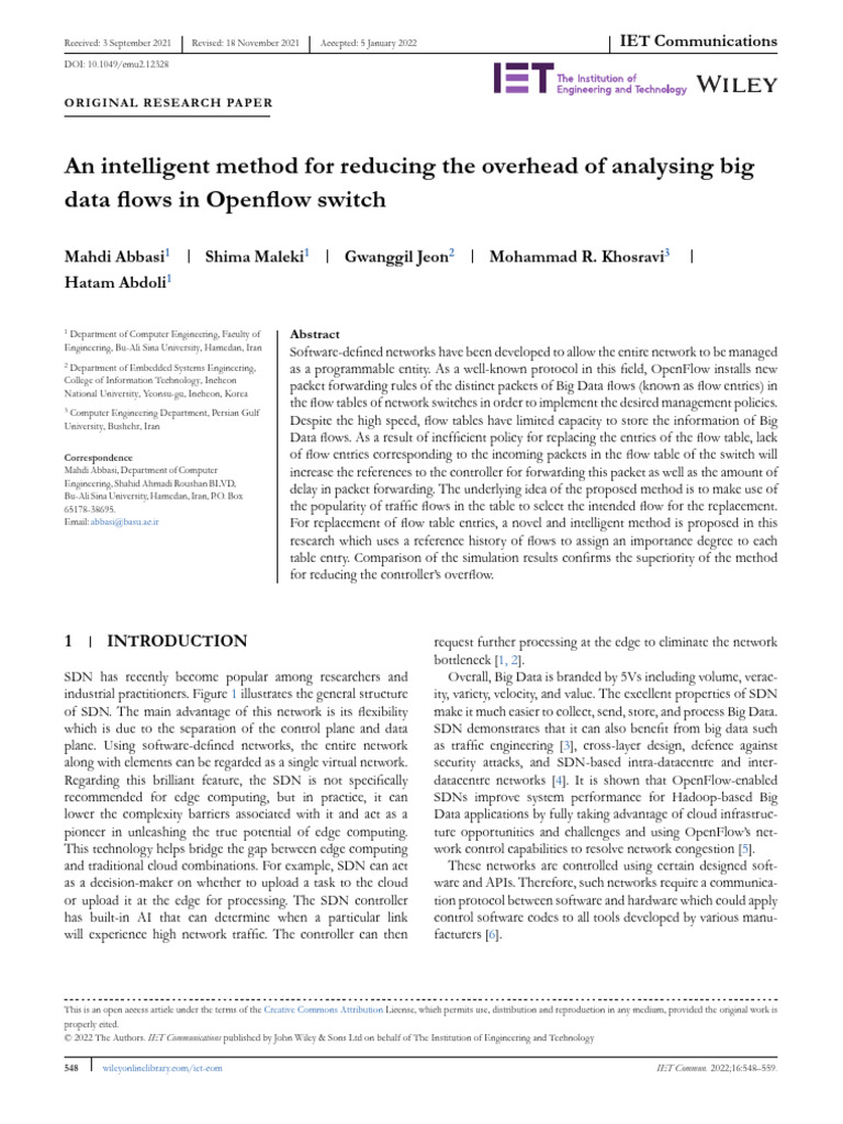 Intelligent OpenFlow Data Flow Optimization | PDF | Computer ...