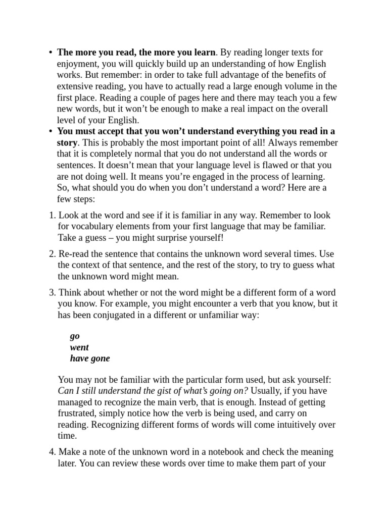English Reading Tips for Learners | PDF | Language Arts & Discipline ...