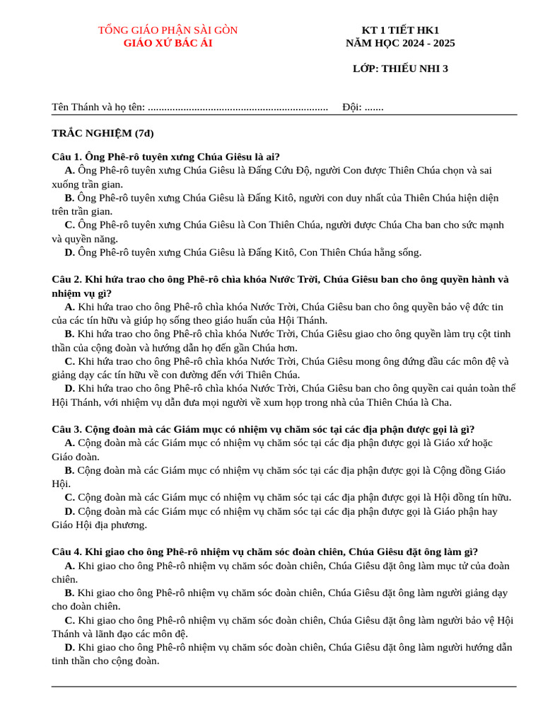 TN 3 KT1 đề 2 | PDF
