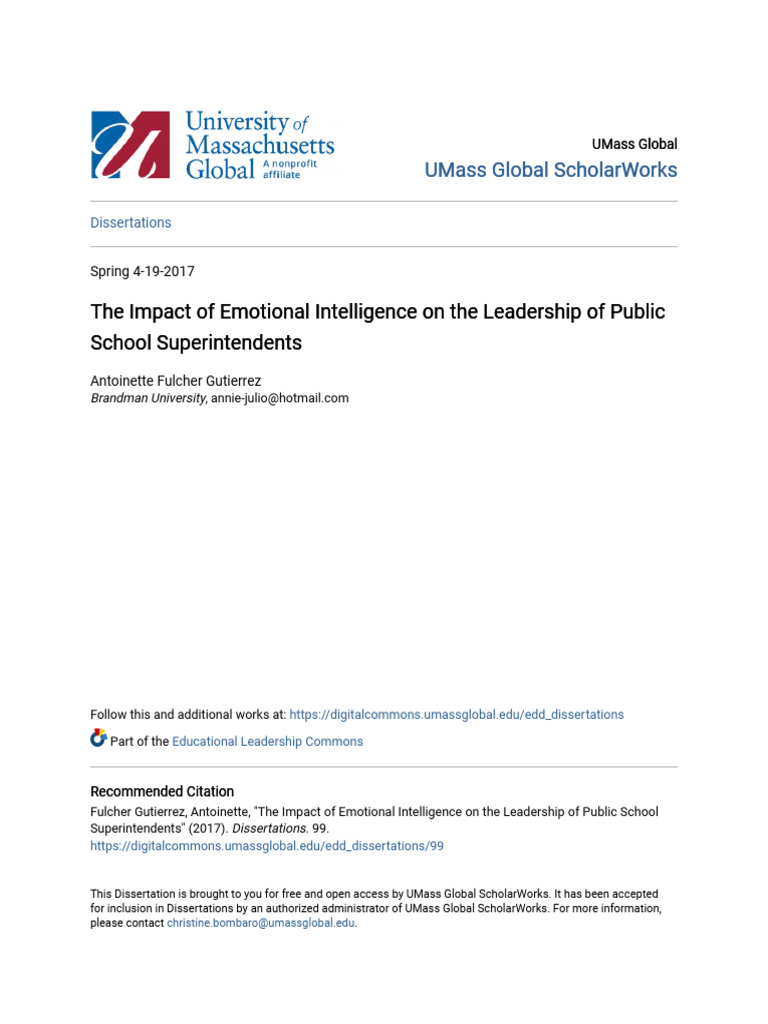 The Impact of Emotional Intelligence On The Leadership of Public | PDF ...