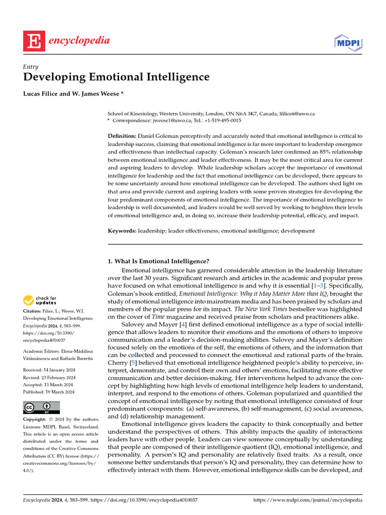 Developing Emotional Intelligence | PDF | Emotional Intelligence | Self ...