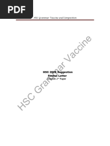HSC Letter and Paragraph Suggestion