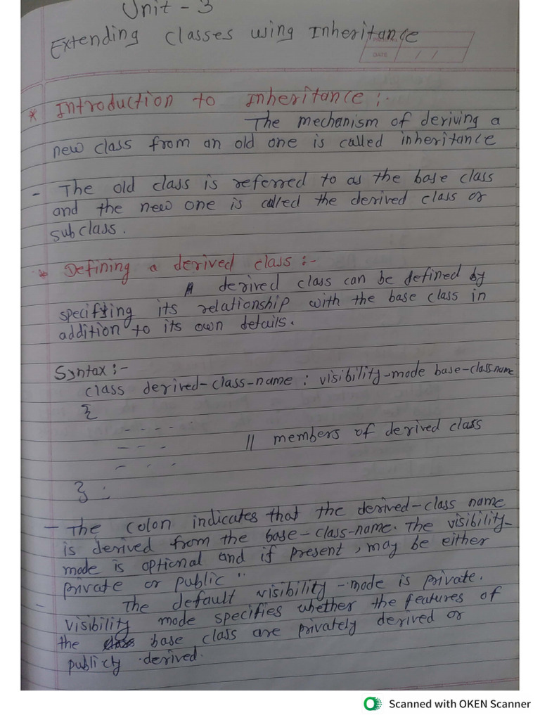 Unit - 3 Notes OOP | PDF