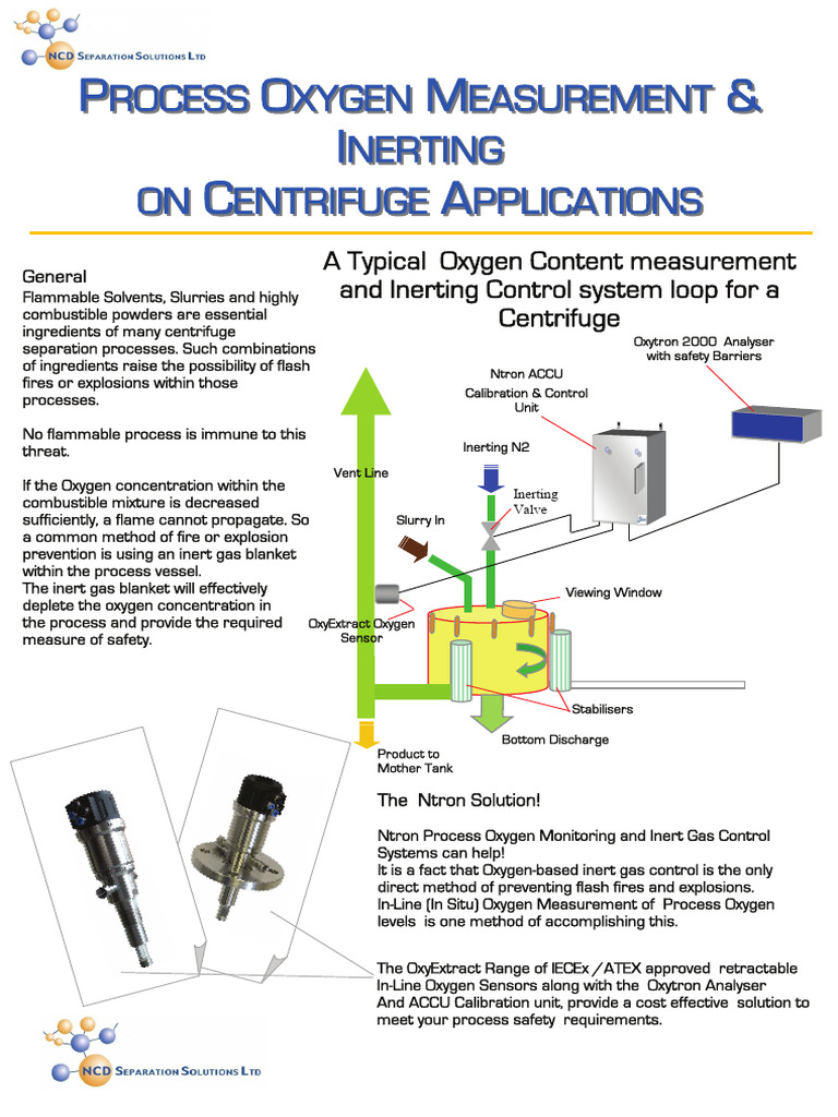 Inert Gas Blanketing for Safety in Centrifuges | PDF | Pneumatics | Oxygen