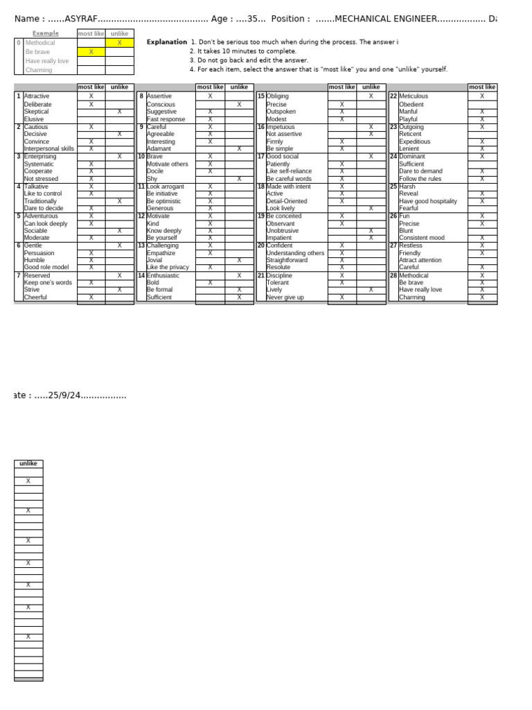 DISC Test (For Candidate) (En) | PDF | Psychology | Psychological Concepts