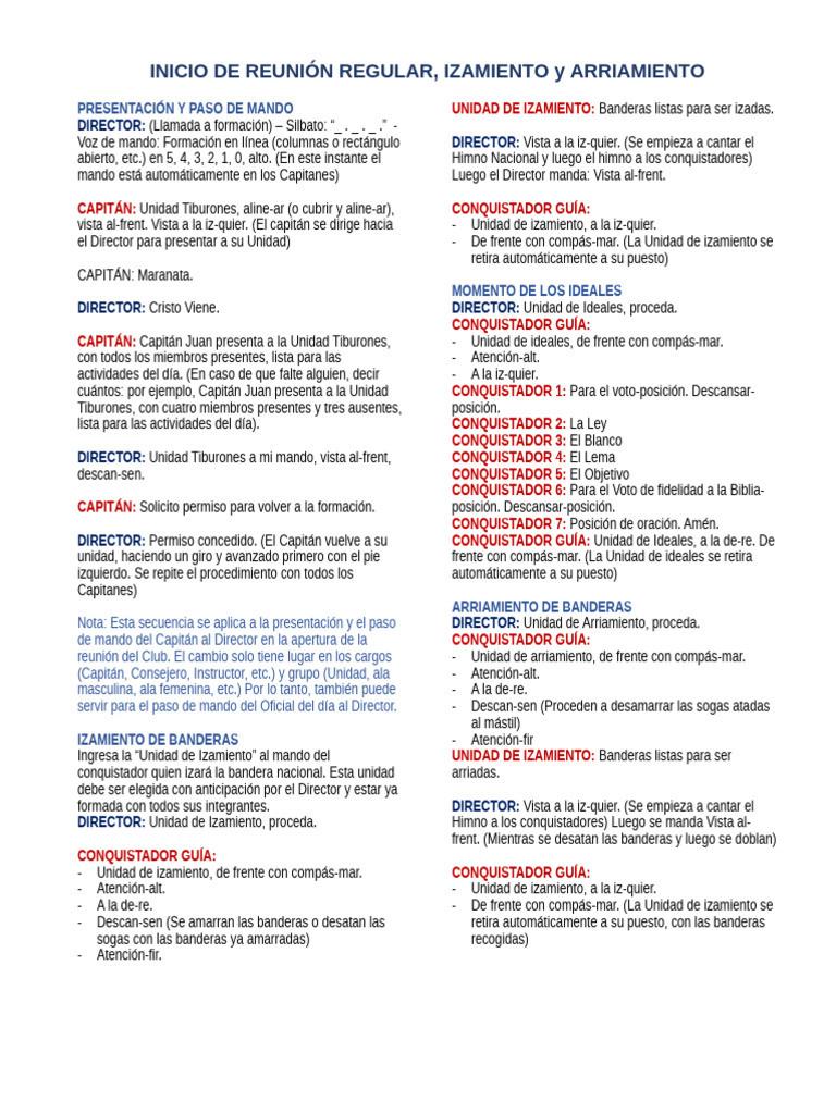 Procedimiento, Inicio Izamiento y Arriamiento | PDF