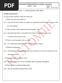Term 2 - Grade 8 English Lesson 7 An Entrepreneur With A Heart