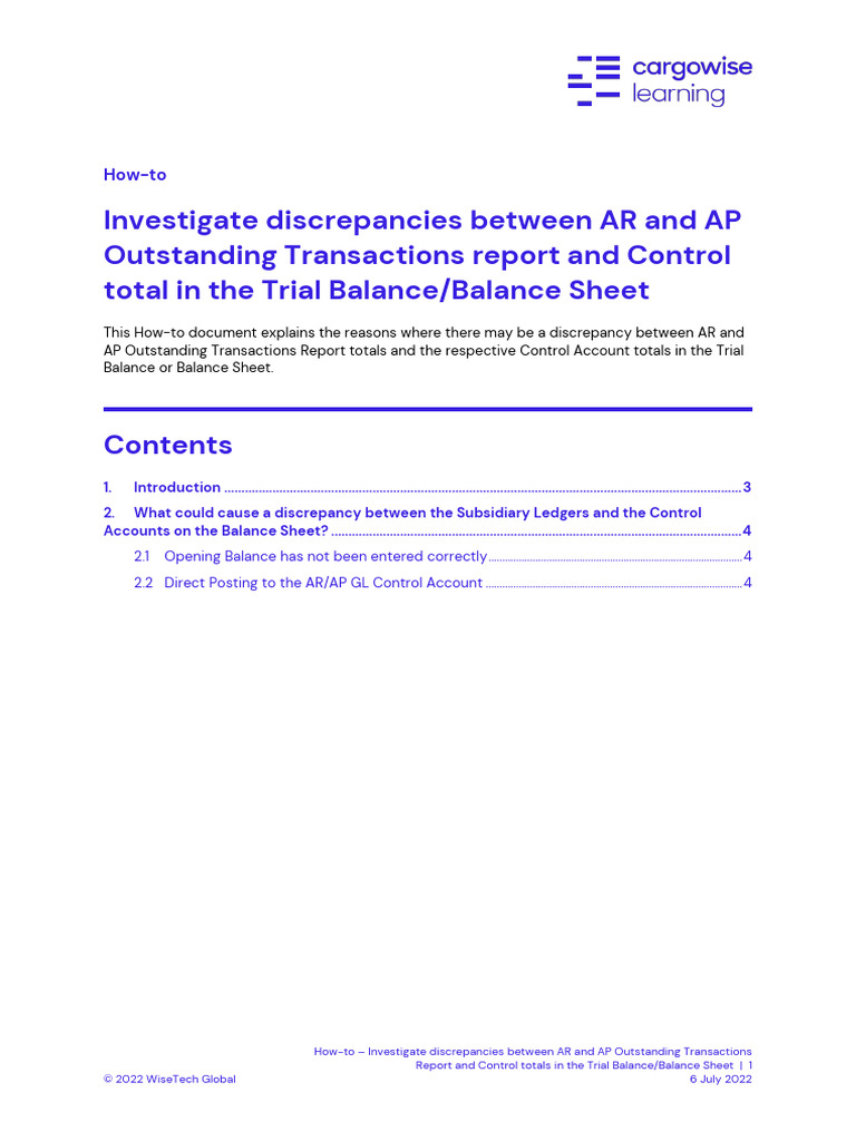 Resolve AR AP Discrepancies Guide | PDF | Accounts Payable | Business