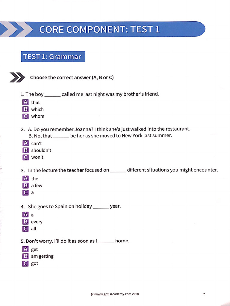 Aptis General Test 1 | PDF