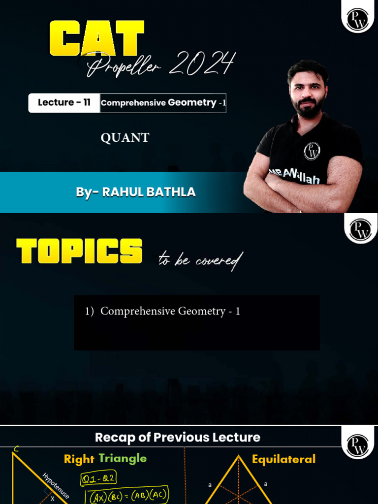 Quant 11 - Class Notes - MBA Propeller 2024 | PDF | Triangle | Geometry