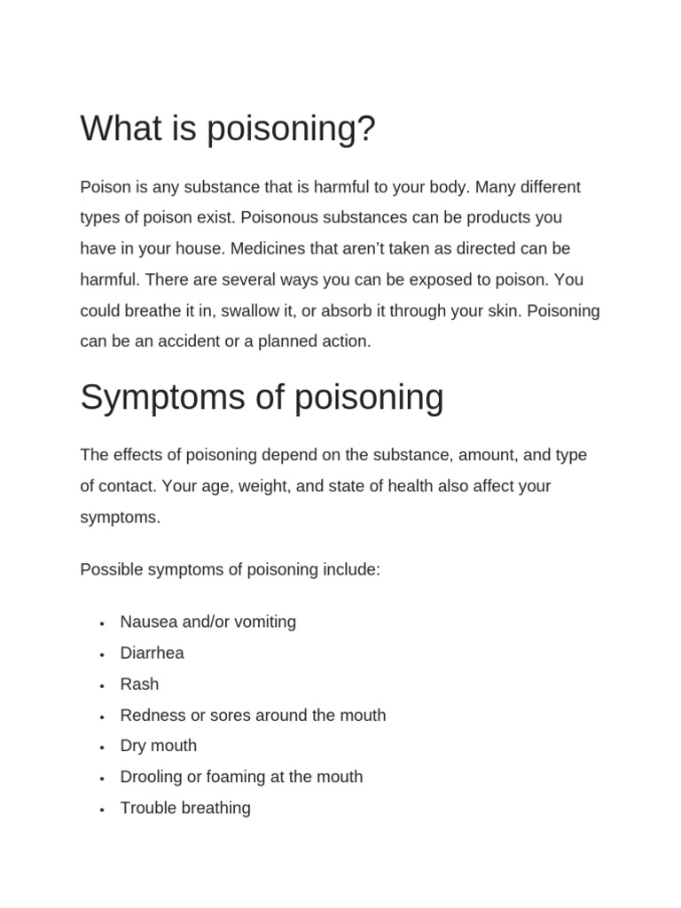 What-is-poisoning | PDF | Poison | Drug Test