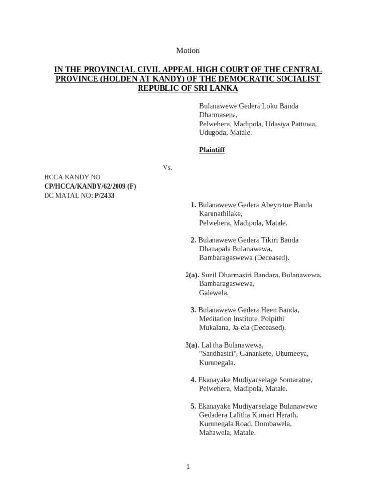 Motion to Amend Caption in Appeal | PDF | Courts | Common Law