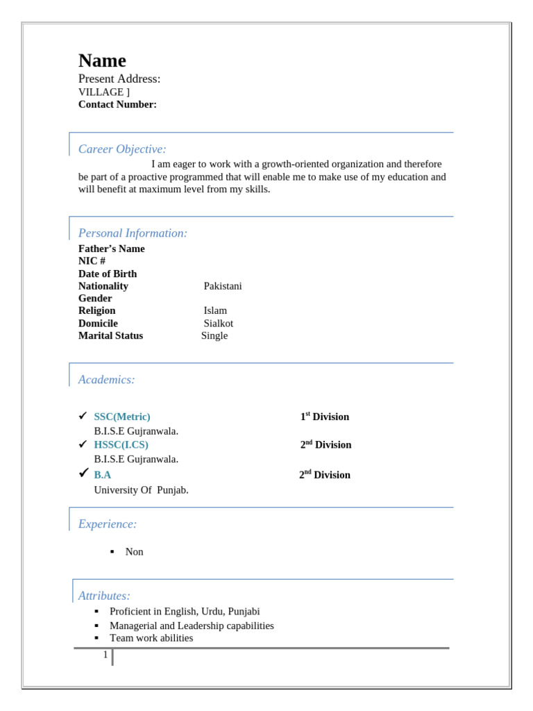 Present Address:: Career Objective | PDF