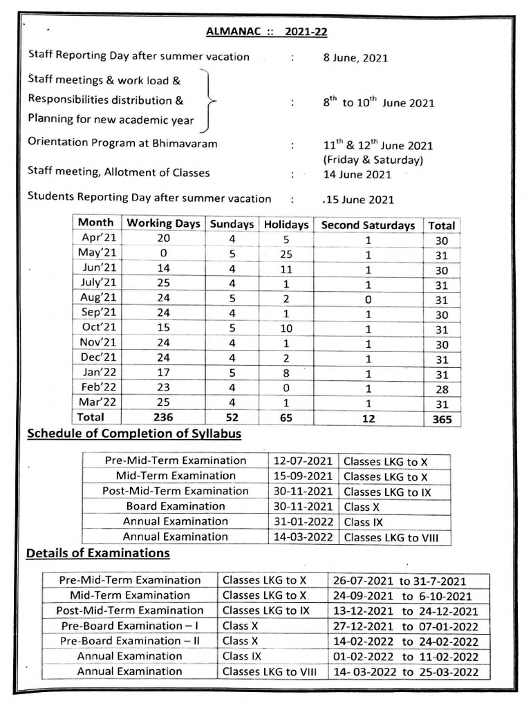 Academic Calendar PDF