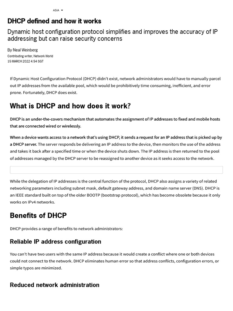 Understanding DHCP: Definition and Function | PDF | Ip Address ...