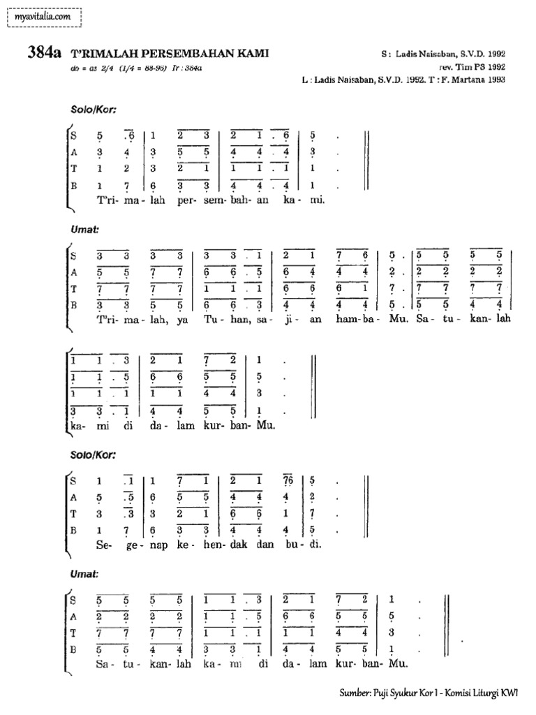 Ps 384 Trimalah Persembahan Kami Pdf