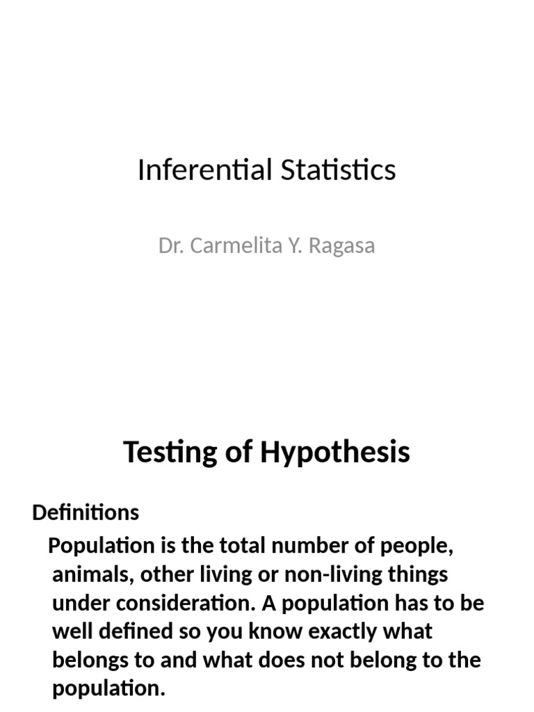Inferential Statistics | PDF | Statistics | Student's T Test