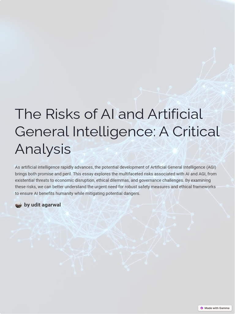 AGI Risks: Existential and Ethical Challenges | PDF | Artificial ...