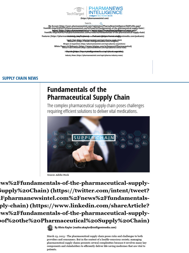 Fundamentals of The Pharmaceutical Supply Chain | PDF | Pharmacy ...