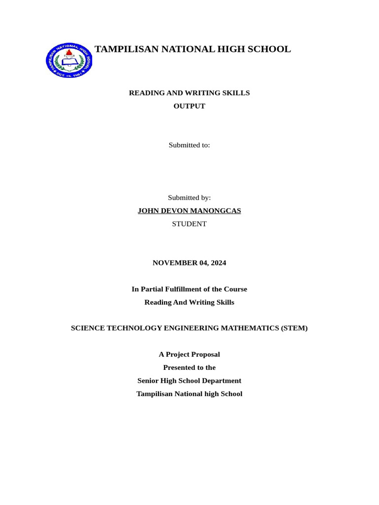 Project Proposal Devon Pdf Reading Comprehension Cognition