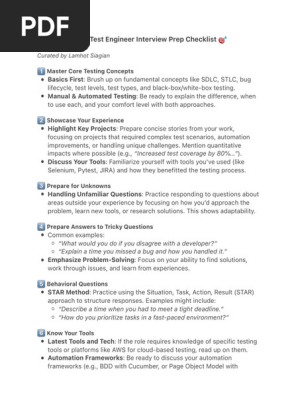 Ultimate QA Test Engineer Interview Prep Checklist