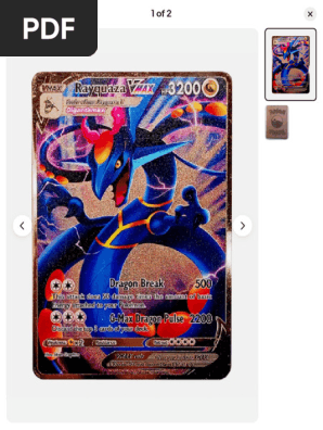 Pokemon Rayquaza Vmax Gold Metal Collectable Cards HP 3200 VMAX Display  Gift  eBay