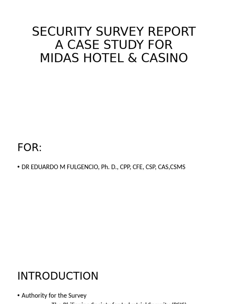 Midas Hotel & Casino Security Survey Report | PDF | Physical Security